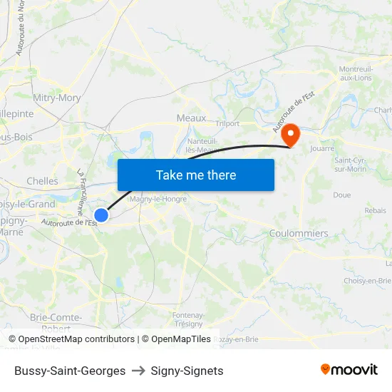 Bussy-Saint-Georges to Signy-Signets map
