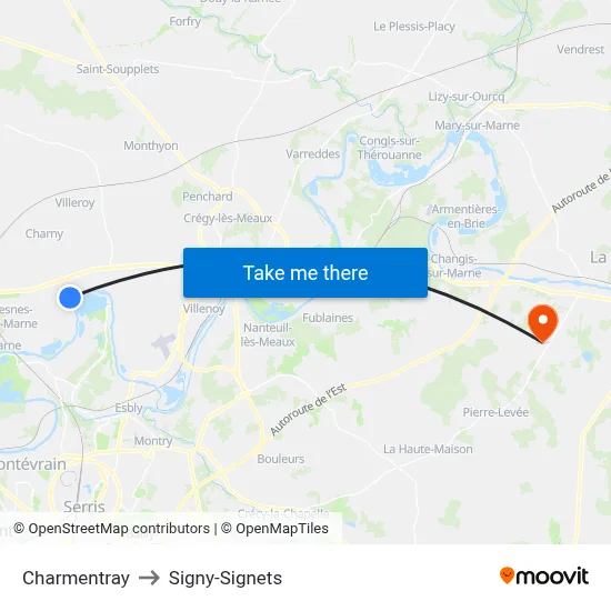 Charmentray to Signy-Signets map