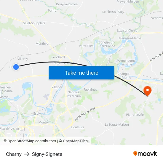 Charny to Signy-Signets map