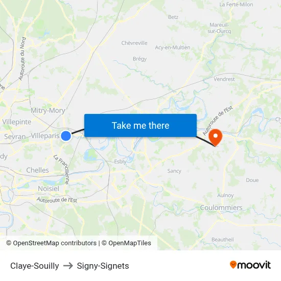 Claye-Souilly to Signy-Signets map