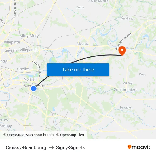 Croissy-Beaubourg to Signy-Signets map