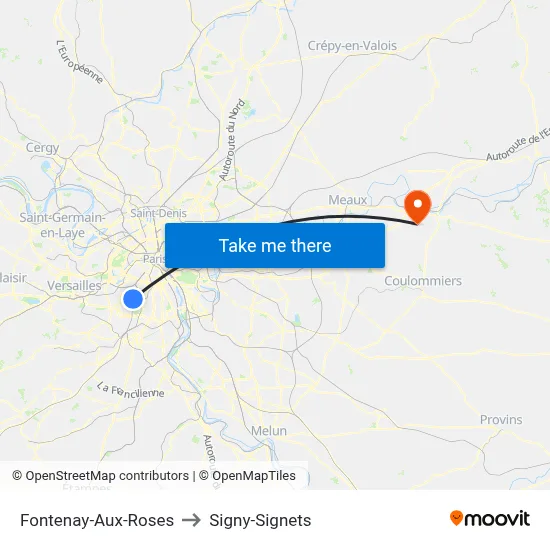 Fontenay-Aux-Roses to Signy-Signets map