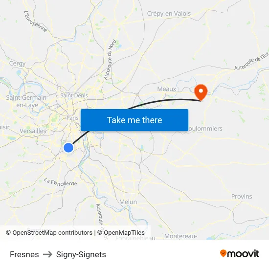 Fresnes to Signy-Signets map