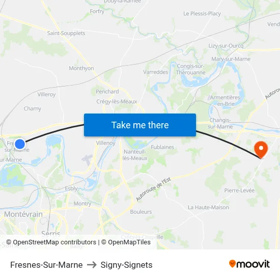 Fresnes-Sur-Marne to Signy-Signets map
