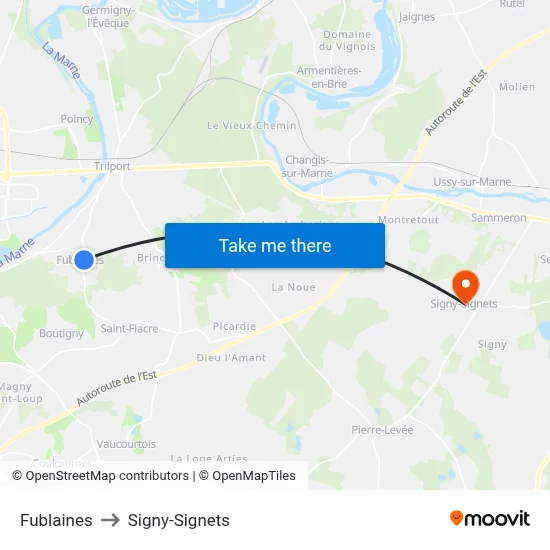 Fublaines to Signy-Signets map