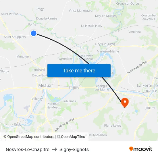Gesvres-Le-Chapitre to Signy-Signets map