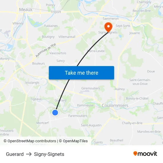Guerard to Signy-Signets map