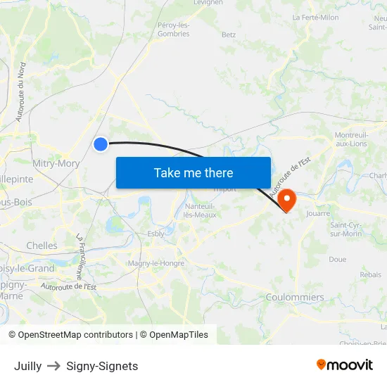 Juilly to Signy-Signets map