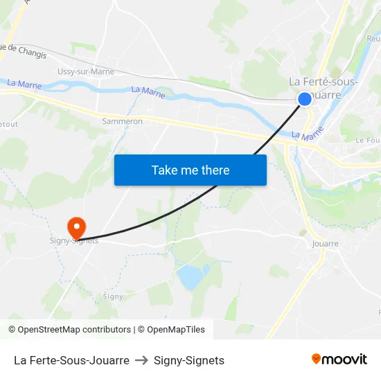 La Ferte-Sous-Jouarre to Signy-Signets map