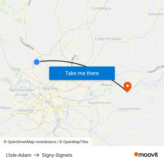 L'Isle-Adam to Signy-Signets map