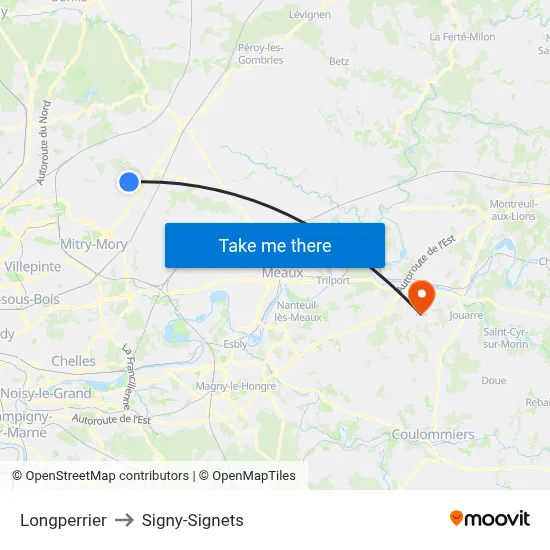 Longperrier to Signy-Signets map