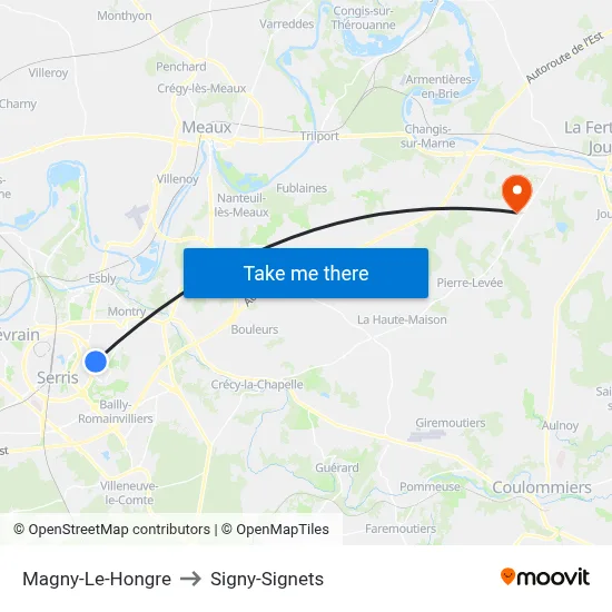 Magny-Le-Hongre to Signy-Signets map