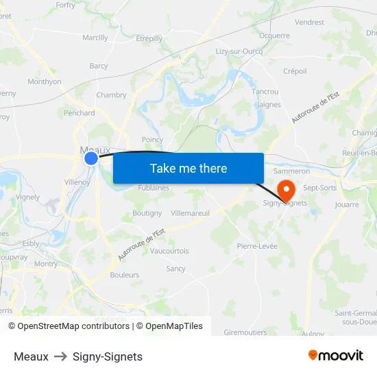 Meaux to Signy-Signets map