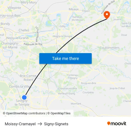 Moissy-Cramayel to Signy-Signets map