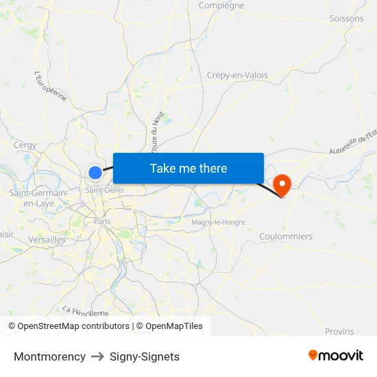 Montmorency to Signy-Signets map