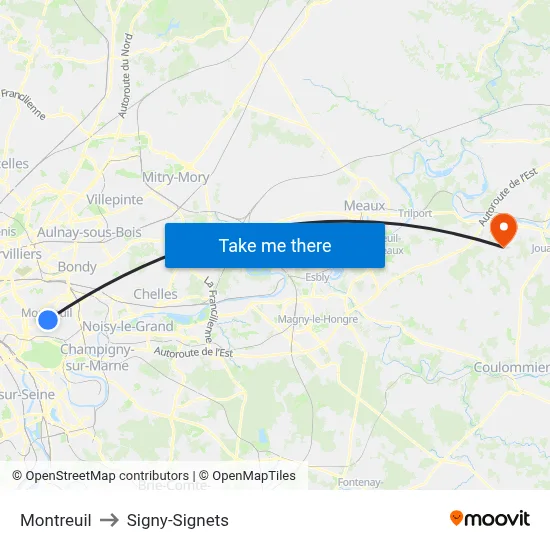 Montreuil to Signy-Signets map