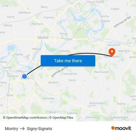 Montry to Signy-Signets map