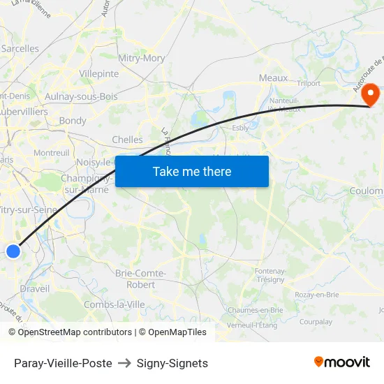 Paray-Vieille-Poste to Signy-Signets map
