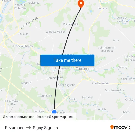 Pezarches to Signy-Signets map