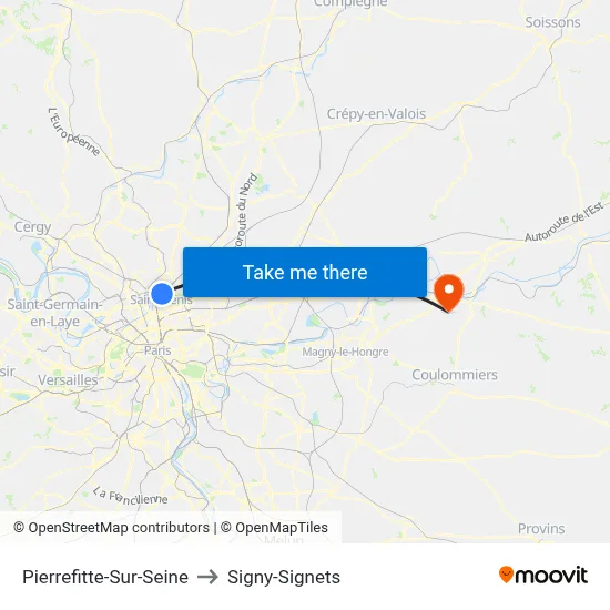 Pierrefitte-Sur-Seine to Signy-Signets map