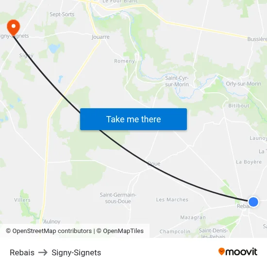 Rebais to Signy-Signets map