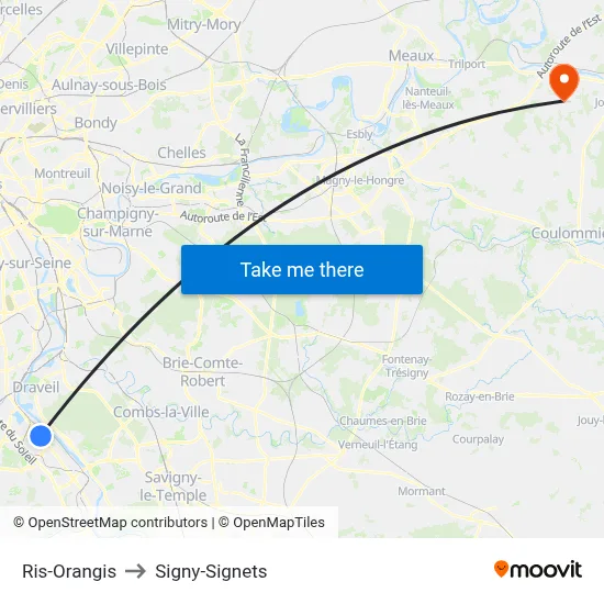 Ris-Orangis to Signy-Signets map