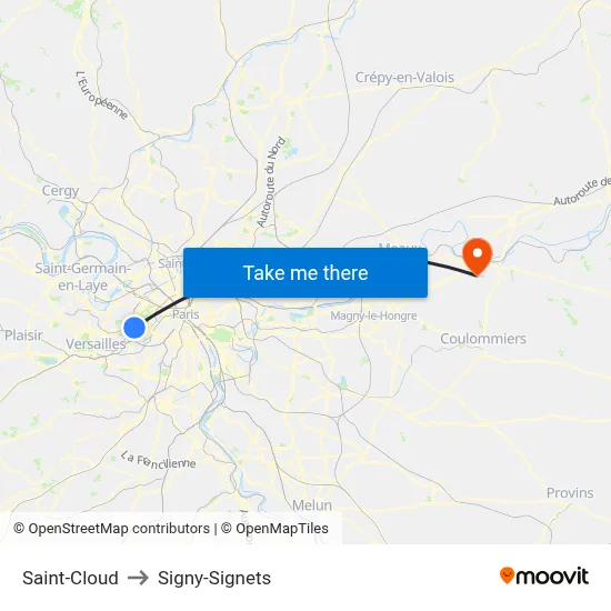 Saint-Cloud to Signy-Signets map