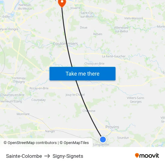 Sainte-Colombe to Signy-Signets map
