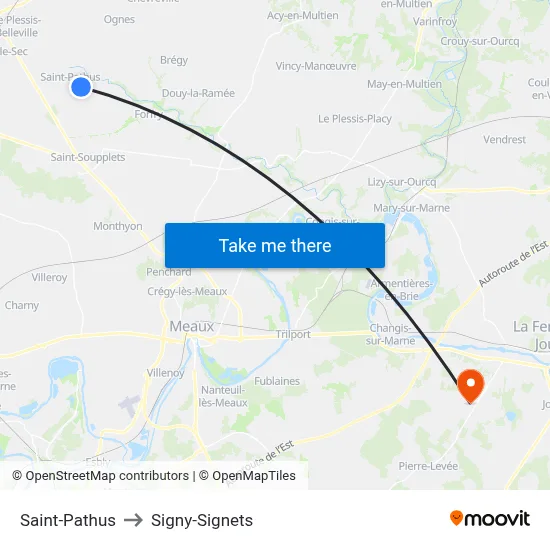 Saint-Pathus to Signy-Signets map