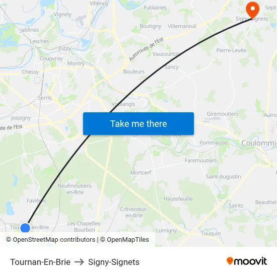 Tournan-En-Brie to Signy-Signets map