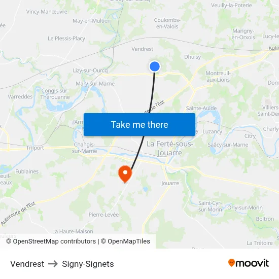 Vendrest to Signy-Signets map