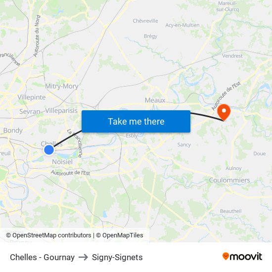 Chelles - Gournay to Signy-Signets map