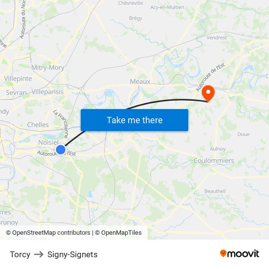 Torcy to Signy-Signets map