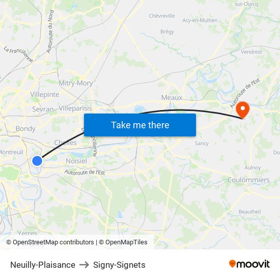 Neuilly-Plaisance to Signy-Signets map