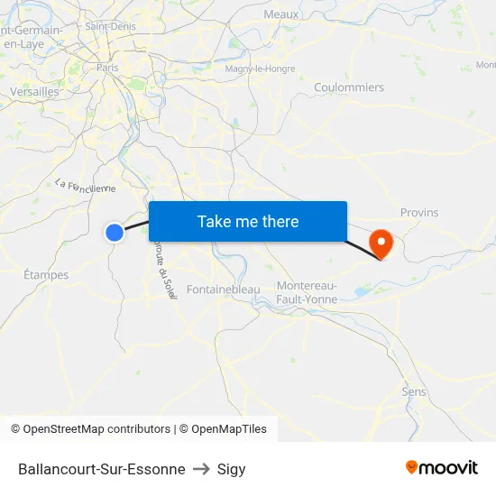 Ballancourt-Sur-Essonne to Sigy map