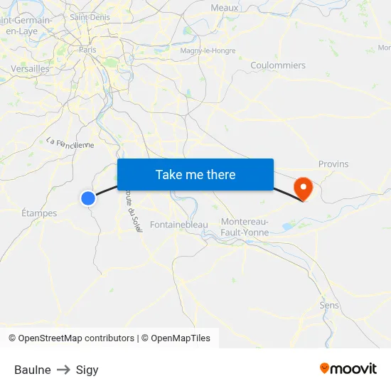 Baulne to Sigy map