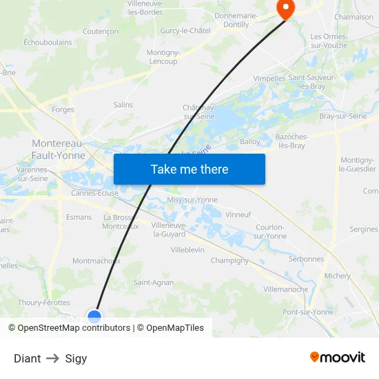 Diant to Sigy map