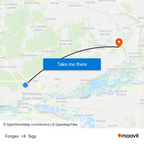 Forges to Sigy map