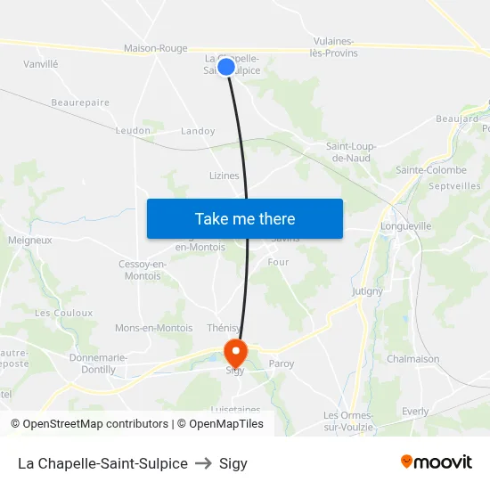 La Chapelle-Saint-Sulpice to Sigy map