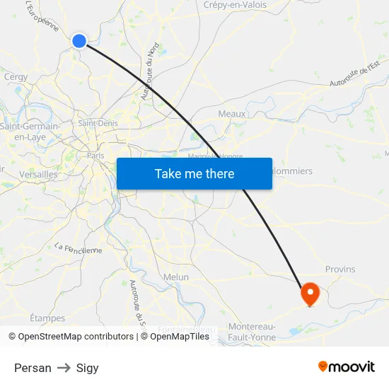 Persan to Sigy map