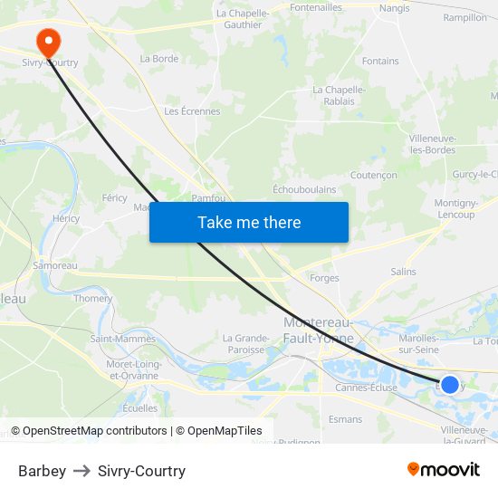 Barbey to Sivry-Courtry map