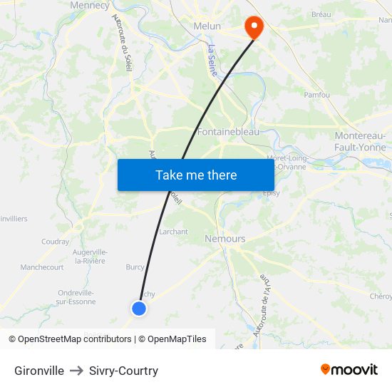 Gironville to Sivry-Courtry map