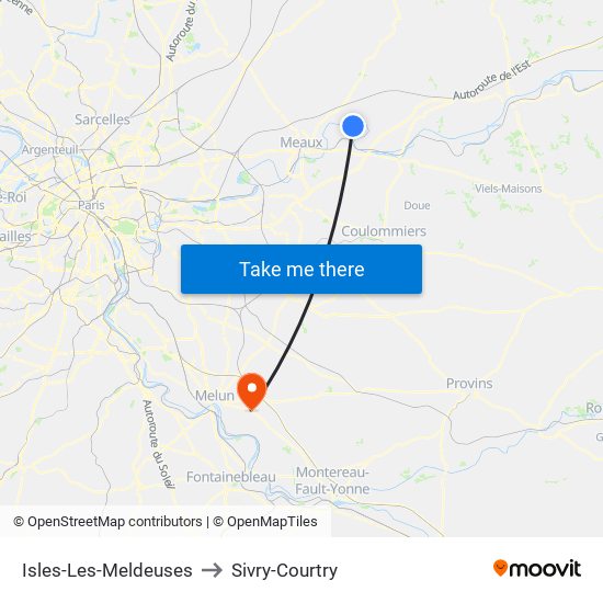 Isles-Les-Meldeuses to Sivry-Courtry map