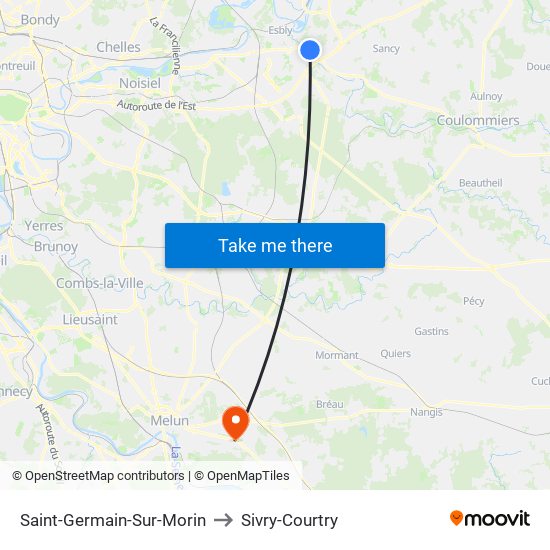 Saint-Germain-Sur-Morin to Sivry-Courtry map