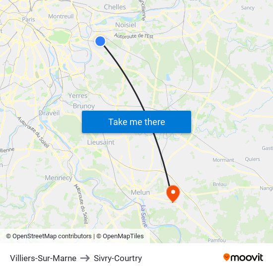 Villiers-Sur-Marne to Sivry-Courtry map