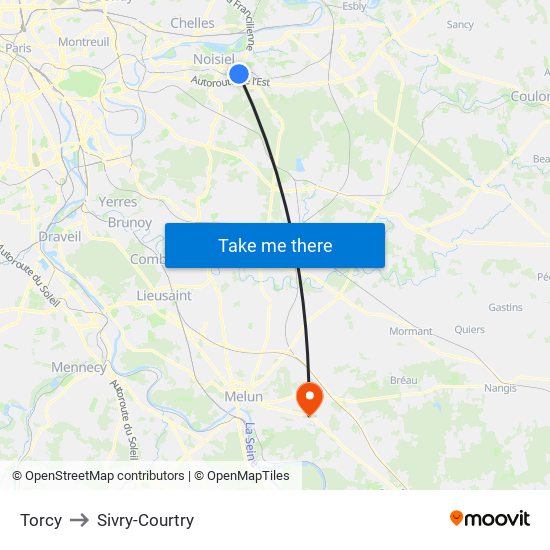 Torcy to Sivry-Courtry map