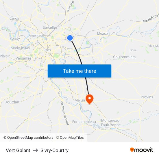 Vert Galant to Sivry-Courtry map