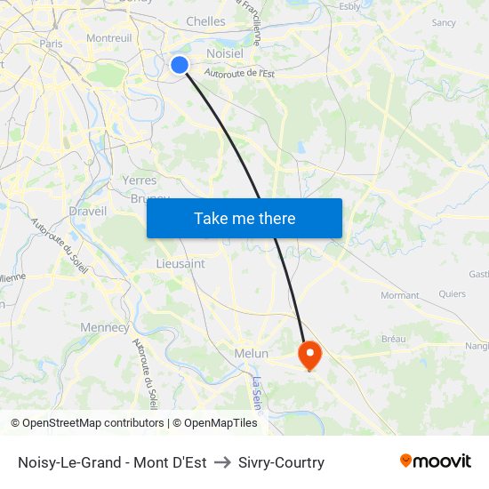 Noisy-Le-Grand - Mont D'Est to Sivry-Courtry map