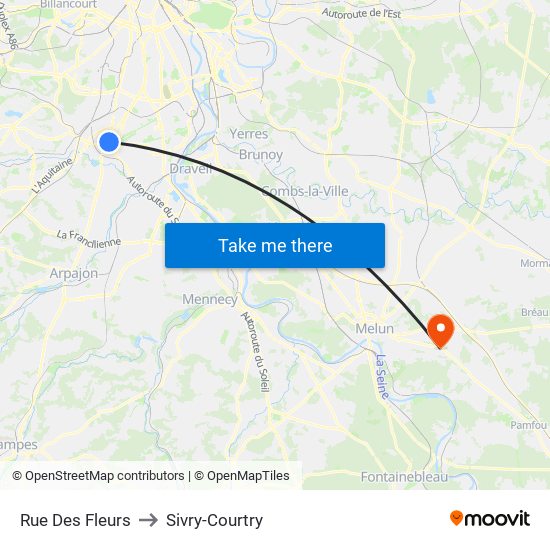 Rue Des Fleurs to Sivry-Courtry map
