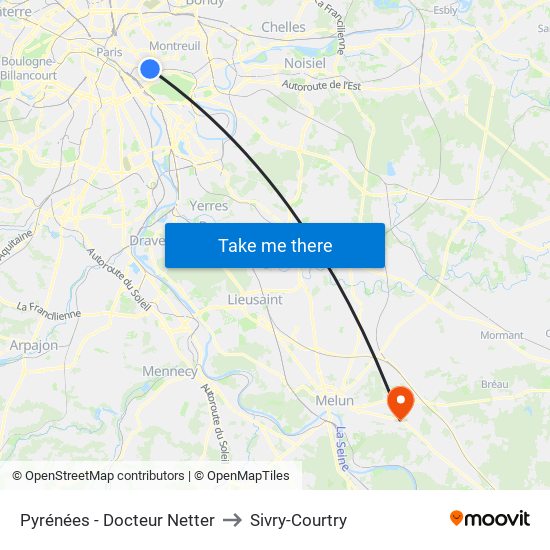 Pyrénées - Docteur Netter to Sivry-Courtry map